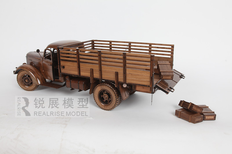 Solid wood truck model 