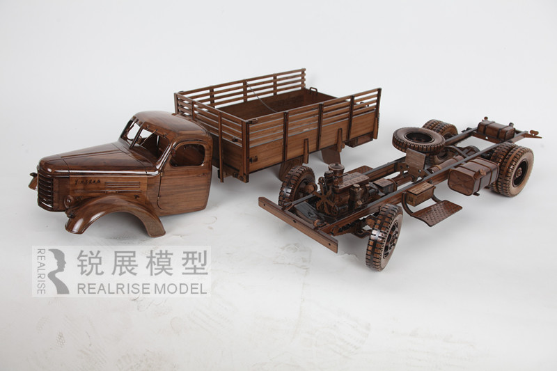 Solid wood truck model 