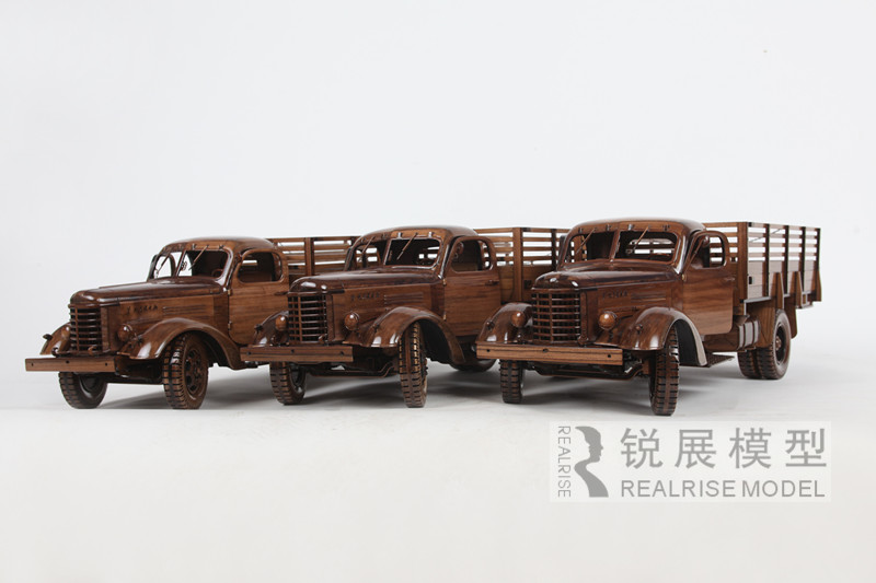 Solid wood truck model 