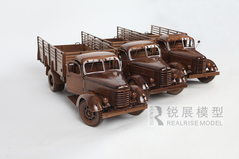 Solid wood truck model 